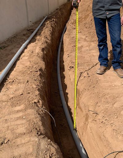 Measuring Ditch Depth for Electric Utility Line